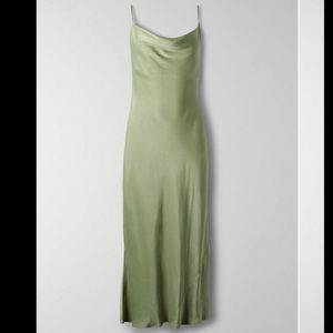 Aritzia Wilfred Slip Dress in Olive